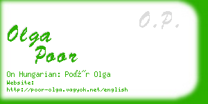 olga poor business card